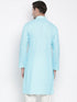 Men's Light Blue Cotton Kurta